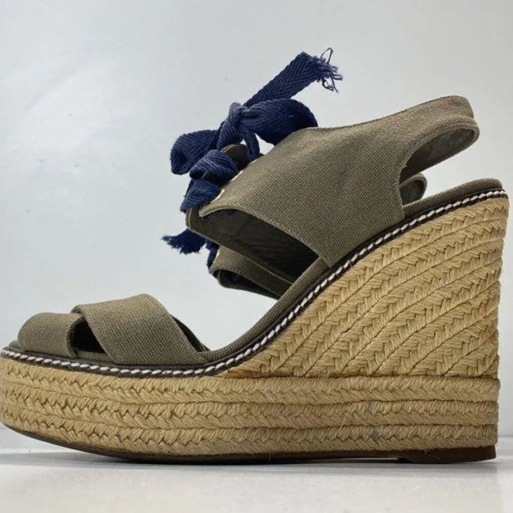 Tory Burch platform wedge sandals, EUC. Size 9B
